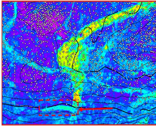 Porosity map fragment with a bypassed reservoir